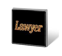 Lawyer Leopard Print Funny Lapel Pins Square Brooch Tie Suit Dress Accessories for Men Women Wedding Birthday