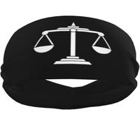 Lawyer Scales of Justice Art Sports Sweatbands for Men & Women, Non-Slip Elastic Wristbands & Headbands for Basketball, Tennis, Workout, Gym, Yoga, Absorbent & Breathable (Black)
