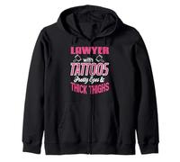 Lawyer with Tattoos Pretty Eyes Thick Thighs Zip Hoodie