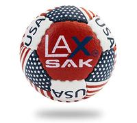 Lax Sak Soft Practice Lacrosse Balls - Same Weight & Size as a Regulation Lacrosse Balls, Great for Indoor & Outdoor Practices, Less Bounce & Minimal Rebounds - American Flag, 1 Pack