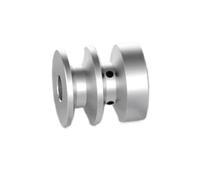 LAXALO 1 piece V-groove Belt Pulley, Double Groove Aluminum Alloy A-type Motor Drive Wheel Adjustable Keyway Type OD 40mm(18mm)