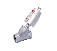 LAXALO 3/4inch 2 Inch 1inch Air Steam Valves, 16bar Stainless Steel Pneumatic Welding Angle Seat Valve 1pc(Red,2inch)