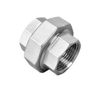 LAXALO BSP NPT Female Union Scoket Coupler, 201/304/316 Stainless Steel Connector Pipe Fitting Water 1pc(SS201 PTFE Seal,BSPT_1-1/2IN)