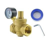 LAXALO DN15 DN20 DN25 Brass Water Pressure Reducing Maintaining Valve, Adjustable Relief Valve with Gauge Meter 1pc(3/4inch)