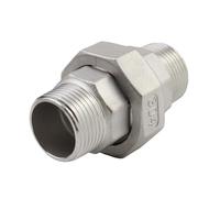 LAXALO Stainless Steel Water Casting Pipe Coupler, BSP Male Thread Union Pipe Fitting Connector 1pc(1/2inch)