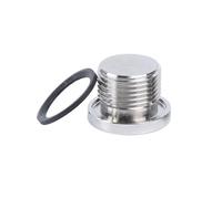 LAXALO Thread Pipe Fitting Plug, 304 Stainless Steel Six Angle with Flange Oil Male Threaded Ring Sealing Plug 1pc(M18x1.5)