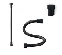 LAXARA DVGW Premium Coloured Flex Hose Black and White 3/8 Inch to 1/2 Inch Outer Diameter on Both Sides in Selectable Styles (3/8 Inch Black | Matte Black, 50 cm)