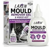 Laxen Mould Remover Gel 220ml for Washing Machine Seal & Rubber Gasket - Black Mould, Mildew & Stain Remover for Bathroom Grout, Shower & Sink - Front Load Washer Cleaner Kit (5 Piece Kit)