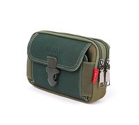 LAXIAY Men's Mobile Phone Sports Bag,Canvas Belt Bag Phone Wallet Purse,Outdoor Sports Bum Pouch Casual Mobile Phone Pocket (Green,A)