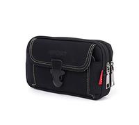 LAXIAY Men's Mobile Phone Sports Bag,Canvas Belt Bag Phone Wallet Purse,Outdoor Sports Bum Pouch Casual Mobile Phone Pocket (Black,A)