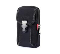 LAXIAY Men's Mobile Phone Sports Bag,Canvas Belt Bag Phone Wallet Purse,Outdoor Sports Bum Pouch Casual Mobile Phone Pocket (Black,B)