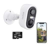 LAXIHUB 2K Battery Security Camera Outdoor/Indoor Wireless with 128GB SD Card
