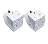 Laxis 3 Way Triple Plug Adaptor, 13A 250V UK Pin Multi Socket Extension Multiplug Adapter - Pins Splitter Plug, for DVD, Computer, Laptop, TV & Accessories