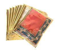 LAXIS® Non-Woven Single Saree Bags Golden Colour, Transparent Saree Covers With Zip, Saree Covers For Storage, Wardrobe Organiser, Size-36x42x2CM (Pack of 10)