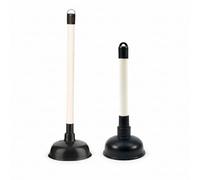 Laxis Pack of 2 Small & Large Plunger for Bathroom Sink & Drain Clogs Cleaning Products - White Handle with Black Cup, Drain Unblocker & Toilet Cleaner for Home, Bath Seat, Toilet, Kitchen & Shower