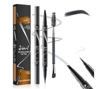 LAXISCREED 2-in-1 Eyebrow Pencil & Eyeliner, Microblading Eyebrow Pen with 4-Fork Tip and Waterproof Formula for Natural 3D Hair-Like Strokes, Long-Lasting & Smudge-Proof (Grey)