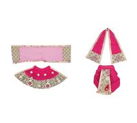 Laxmi Ganesh Dress vastra Poshak Cloth Lehenga Chunari Dhoti Item samgari Radha Krishna for Durga Devi Idol Statue Indian Traditional Festival Laxmi Poojan Navratri Decorations(Size:-3")(Pink,Green)