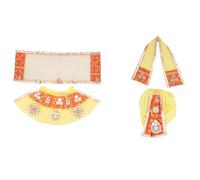 Laxmi Ganesh Dress vastra Poshak Cloth Lehenga Chunari Dhoti Puja Item samgari Radha Krishna Dress for Laxmi Ganesh Durga Devi Idol Statues Indian Traditional Diwali Festival(Size:-3")(Yellow,Orange)