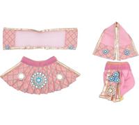 Laxmi Ganesh Dress vastra Poshak Cloth Lehenga Chunari Dhoti Puja Item samgari Radha Krishna Dress for Laxmi Ganesh Durga Devi Idol Statues Indian Traditional Diwali Festival (Size:- 2")(Light Pink)