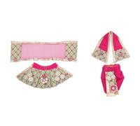 Laxmi Ganesh Dress Vastra Poshak Cloth Lehenga Chunari Dhoti Puja Item Samgari Radha Krishna Dress for Laxmi Ganesh Durga Devi Idol Statues Indian Traditional Diwali Festival (Size: - 2 inches) (Pink