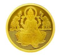 Laxmi Gold Coin 995 / 5 Grams Goddess Laxmi Yellow Gold Coin 24K Original Certified, Metal, No Gemstone