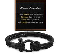 LAXPICOL Bracelets For Teen Boys Braided Rope Bracelets With Stainless Steel Vachette Clasp To My Son Bracelet Gifts For Son Grandson Nephew Brother Bracelets Birthday Gifts For Boys, 8.7", Stainless