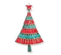 LAXPICOL Christmas Wreath Brooch for Women Flower Merry Christmas Brooch Fashion Green Red Spakly Austrian Crystal Winter Brooch Pin, crystal, no gemstonne