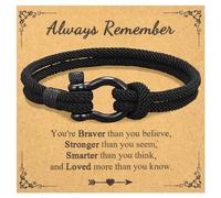 LAXPICOL Gift To My Son Bracelet with Box, Braided Rope Bracelets With Stainless Steel Buckle,Boys Bracelet Gift For Boys Son Grandson Nephew