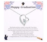 LAXPICOL Graduation Gifts For Her,Graduation Gifts,Sterling Silver Heart Necklace For Women,Graduation Gifts for Her 2024 College,Graduation Gifts For Daughter Granddaughter Friends,40+5cm