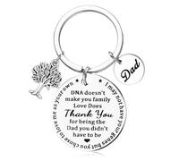 LAXPICOL Stainless Steel Step Dad Keyring,Stepdad Keychain,Keyring For Father's Day Chtistmas Birthday Gifts