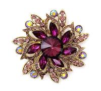 LAXPICOL Vintage Women's Austrian Crystal Elegant Flower Brooch Wedding Broach Pin, Alloy, Crystal, rhinestone
