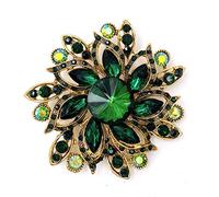 LAXPICOL Vintage Women's Austrian Crystal Elegant Flower Brooch Wedding Broach Pin, Crystal, rhinestone