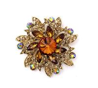 LAXPICOL Vintage Women's Austrian Crystal Elegant Flower Brooch Wedding Broach Pin, Crystal, rhinestone