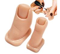 laxreheye Artificial Nail Foot Model - Soft Silicone Pedicure Tool | 2 Soft False Nails Kit for Pedicure Perfection - Home Salon Practice Tool