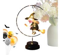laxreheye Flying Witch Night Light - Gothic Halloween LED Night Light, Creative Decoration and Party Supplies for Home, Bedroom, Office Lighting