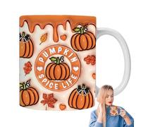 laxreheye Pumpkin Cup | Ceramic Ghost Mug | 350 ml Tea and Coffee Cups Drinks Cup | for Juice, Lemonade, Beer, Tea, Milk, Latte, Kitchen, Office, Birthday, Holiday and Party