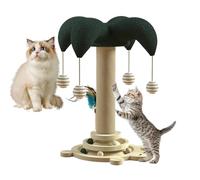 laxreheye Sisal Scratching Post for Cats, Scratching Post with Integrated Swivel Track and Rolling Ball, Integrated Rotating Track and Roller Ball for Kitten Education and Furniture Protection
