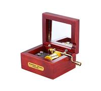 Laxury Mini Size Creative Wooden 18-Note Hand-crankMusical Box,Musicl Toys,Tune:Kiss The Rain