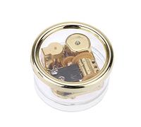 Laxury Round Creative Transparent Acrylic 18-note Wind-up Musical Box,Musical Toys,Tune:Kiss the Rain,Clear