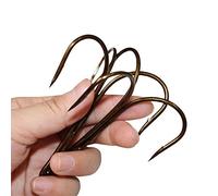 Laxygo Classic Treble Hooks Standard Strength Fishing Hook Large Super Sharp Triple Barbed Fish Hook Bronze Size 12/0 (5/0-10pcs-Silver)