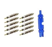 Laxzo ® 10pcs Presta Valve Cores, Replacement Bicycle Presta Valve Core Remover Tool Kit, Copper Tubeless Presta Valve Core For Universal Road Bike Car Includes Valve Wrench