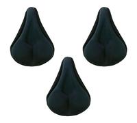 Laxzo 3 Pcs Gel Padded Bicycle Seat Covers, Universal Fit, Black, Polyester, Comfortable Bike Replacement, Stationary & Exercise Bikes