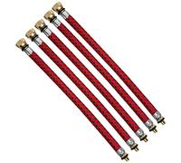 Laxzo ® 5X Bike Pump Valve Adaptor Valve Connector Bicycle Cycle Car Flexible Pump Presta Inflator Air Pump Hose Adapter Replacement Pump Adapter Valve Converter Set - Red