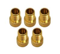 Laxzo ® Bike Bicycle Pump Adapter Valve Copper Adapter, Gold Bike Pump Adapter Converter, Presta Valve Adapter, Presta to Schrader Valve Adapter for Standard Pump or Air Compressor (5PC)
