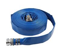 Lay Flat Hose PVC 51MMX1.35MMX30M 6 BAR HIGH Pressure Pump Discharge Hose Fitting Pool Blue Length 30M Drain Swimming Pools BACKWASHING Filters Sewage Pumps Garbage Sand Filter