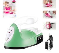 Lay Flat Mini Iron for Hair, Mini Craft Iron, Lay Flat Mini Iron for Hair Holics Beauty, Charging Base Accessories for Beads Patch Clothes (Green)