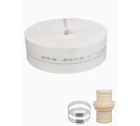 Lay Flat Water Discharge Hose，1 Inch Lay-Flat Fire Hose with 2 Clamps, 10-100 Meters(20meter)