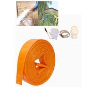 Lay Flat Water Discharge Pump Pond Hose， PVC Lay Flat Discharge Hose 1.5 Inch Multiple Sizes for Water Transfer Pool Irrigation(15meter)