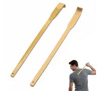 LAY STAY 2Pcs Bamboo Massager Back Scratcher Set, Easy Back Massager Wooden, Wooden Manual Long Handle Backs Scratchers for Itching Relief and Body Relaxation