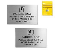 LAY STAY 2Pcs Parcel Box Sign, please leave parcels here sign, Aluminum Plaqu Parcels Sticker, Suitable for indoor and outdoor use in homes, offices, and shops(15 * 10cm)